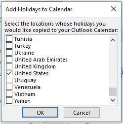 Adding Holidays